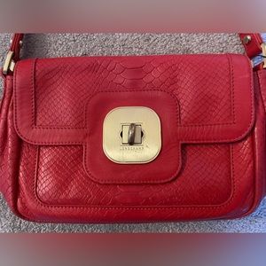 Longchamp crossbody snakeskin embossed leather